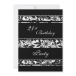 Black and White 21st Birthday Party Invitations