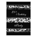 Black and White 21st Birthday Party Invitations