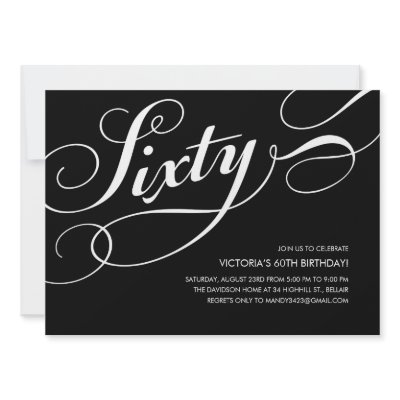 Black and White 60th Birthday Invitations by UniqueInvites