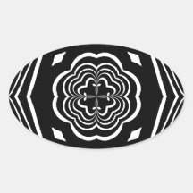 Black and White Abstract.jpg Oval Sticker