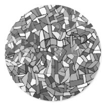 black and white abstract mosaic sticker