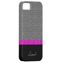 Black and White Abstract Pink iPhone 5 Case