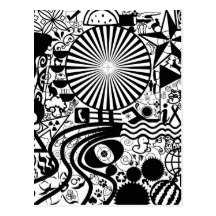 Black and White Abstract Post Card