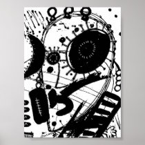 BLACK AND WHITE ABSTRACT POSTER