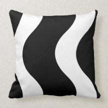 Black and white abstract throw pillow