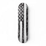 Black and White American Flag Skateboard