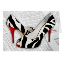 Black and White and Red All Over Greeting Card