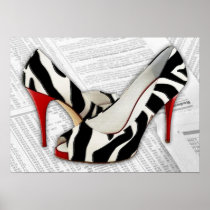 Black and White and Red All Over Poster