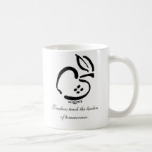 Black and white apple, Teachers teach the leade... Mugs