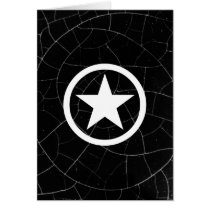 Black and White Army Star Greeting Cards