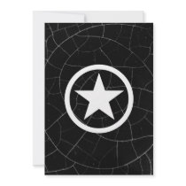 Black and White Army Star Custom Invitations
