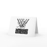 Black and White Art Deco Monogram W Floral Card