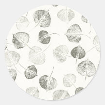 Black and White Aspen Leaves Sticker