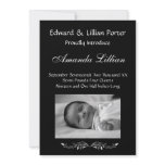 Black and White Baby Birth Announcement invitations