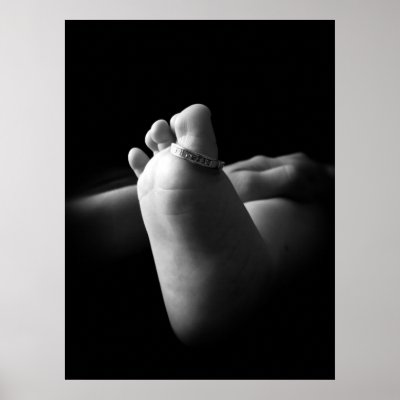 Black and White Baby Foot Poster by priscilla84