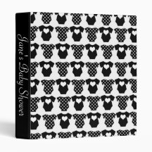 Black and White Baby Shower Vinyl Binders