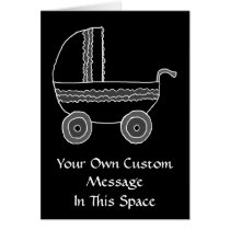 Black and White Baby Stroller. Cards