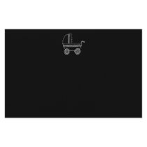 Black and White Baby Stroller. Custom Stationery