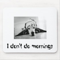 Black and White Basset Hound Mousepad