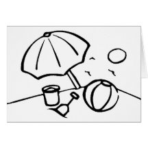 Black and White Beach Greeting Cards