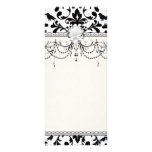 black and white birds intricate damask pattern custom rack cards