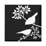 Black and White Birds Refrigerator Magnet
