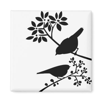 Black and White Birds Refrigerator Magnets by heartlocked