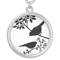 Black and White Birds Pendants