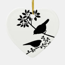 Black and White Birds Ornament