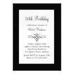 Black and White Birthday Invitation