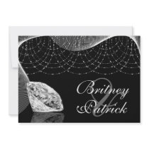 Black and White Bling Diamond Wedding Invitations