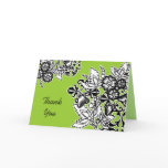 Black and White Bouquet Thank You Card