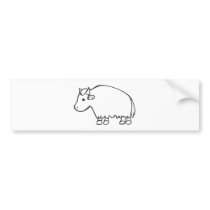 Black and White Buffalo in Sketch Form Bumper Stickers