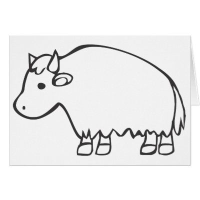 Black and White Buffalo in Sketch Form Card by graphicdesigner