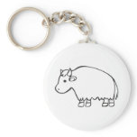Black and White Buffalo in Sketch Form Keychain