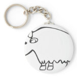 Black and White Buffalo in Sketch Form Keychain