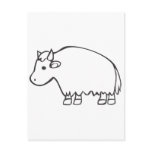 Black and White Buffalo in Sketch Form Postcards
