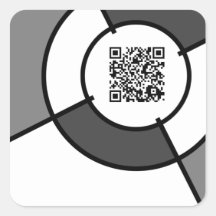 black and white bullseye QR code Stickers