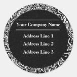 Black and White Business Address Labels Round Sticker