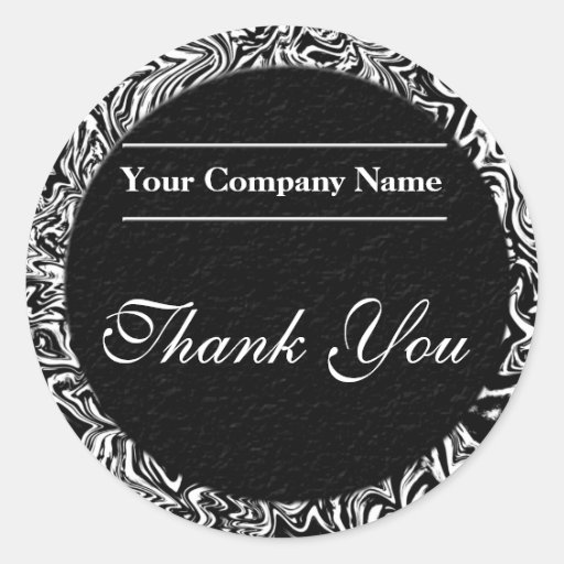 Black and White Business Thank You Stickers
