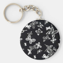 Black and White butterflies Keychains