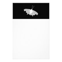 Black and White Butterfly Design. Stationery