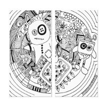 black and white canvas print - retro