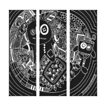 black and white canvas print - retro