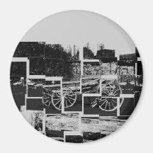Black and White Cart Puzzle Magnet