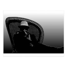 black and white carte postale