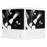 Black and white cat face close up binders