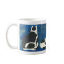 black and white cats under moon coffee mug