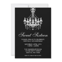 Black and White Chandelier Sweet Sixteen Birthday