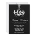 Black and White Chandelier Sweet Sixteen Birthday invitations